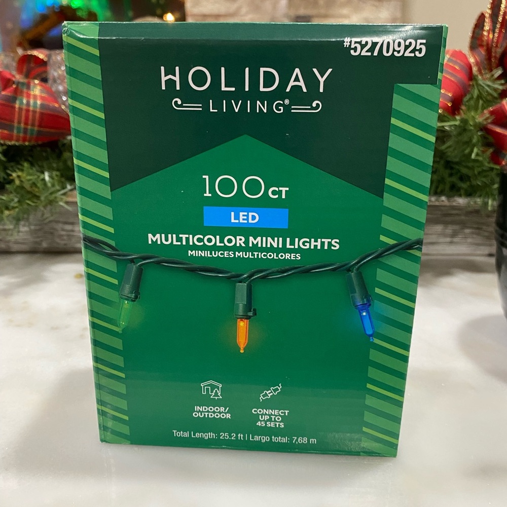 Holiday Living 100ct Multicolor LED Mini String Lights Christmas